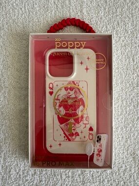 XO Poppy Queen of Hearts Red & Cream iPhone 16 Pro Max Case Cover